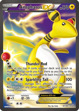 Ampharos EX (87 Full Art) (87 Full Art) 087/98 - Holofoil XY Ancient Origins - Ultra Rare