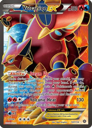 Volcanion EX (Full Art) 107/114 - Holofoil XY Steam Siege - Ultra Rare