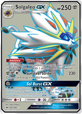 Solgaleo GX (Full Art) 143/149 - Holofoil SM Base Set - Ultra Rare