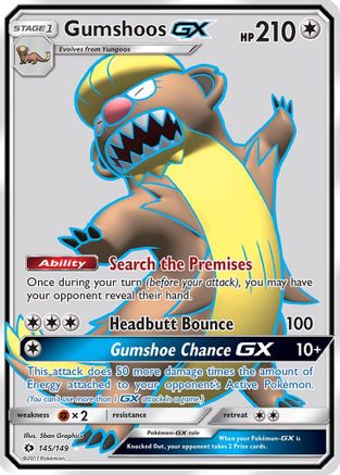 Gumshoos GX (Full Art) 145/149 - Holofoil SM Base Set - Ultra Rare