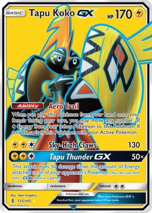 Tapu Koko GX (Full Art) 135/145 - Holofoil SM Guardians Rising - Ultra Rare
