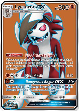 Lycanroc GX (Full Art) 138/145 - Holofoil SM Guardians Rising - Ultra Rare