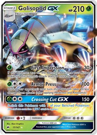Golisopod GX 017/147 - Holofoil SM Burning Shadows - Ultra Rare