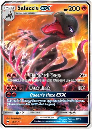 Salazzle GX 025/147 - Holofoil SM Burning Shadows - Ultra Rare