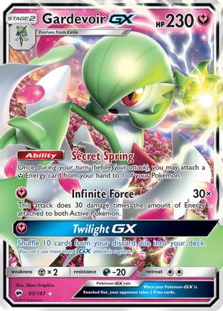 Gardevoir GX 093/147 - Holofoil SM Burning Shadows - Ultra Rare