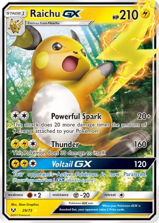 Raichu GX 029/73 - Holofoil Shining Legends - Ultra Rare