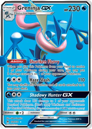Greninja GX (Full Art) 120 - Holofoil SM Forbidden Light - Ultra Rare