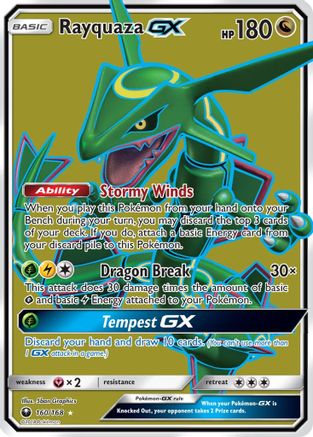 Rayquaza GX (Full Art) 160 - Holofoil SM Celestial Storm - Ultra Rare