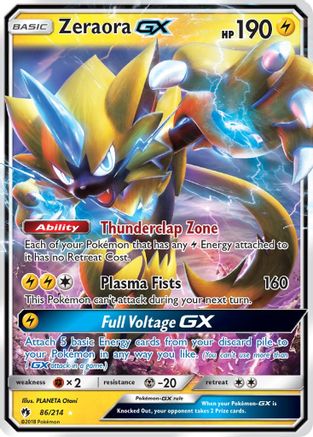 Zeraora GX 086/214 - Holofoil SM Lost Thunder - Ultra Rare