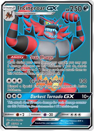 Incineroar GX (Full Art) 167 - Holofoil SM Team Up - Ultra Rare