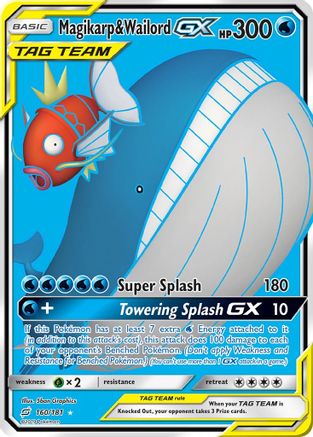 Magikarp & Wailord GX (Full Art) 160 - Holofoil SM Team Up - Ultra Rare