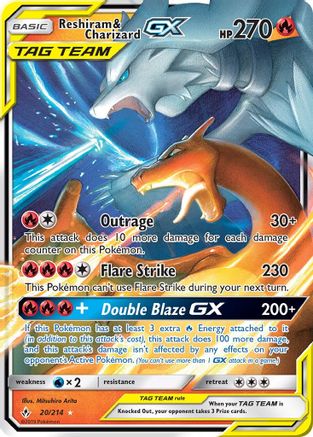 Reshiram & Charizard GX 020/214 - Holofoil SM Unbroken Bonds - Ultra Rare