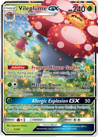 Vileplume GX 004/236 - Holofoil SM Cosmic Eclipse - Ultra Rare