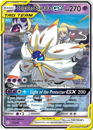 Solgaleo & Lunala GX 075/236 - Holofoil SM Cosmic Eclipse - Ultra Rare