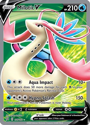 Milotic V (Full Art) 179/192 - Holofoil SWSH02 Rebel Clash - Ultra Rare