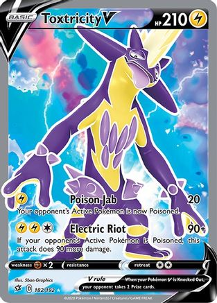 Toxtricity V (Full Art) 182/192 - Holofoil SWSH02 Rebel Clash - Ultra Rare