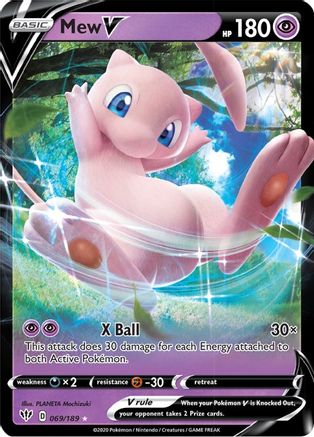 Mew V 069/189 - Holofoil SWSH03 Darkness Ablaze - Ultra Rare
