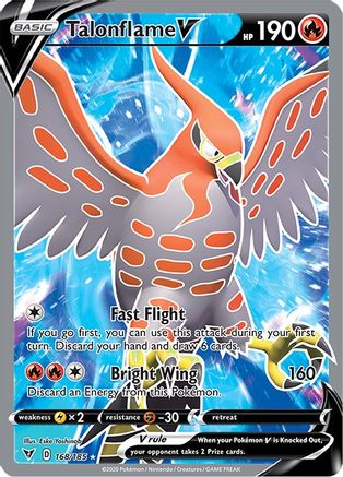 Talonflame V (Full Art) 168/185 - Holofoil SWSH04 Vivid Voltage - Ultra Rare