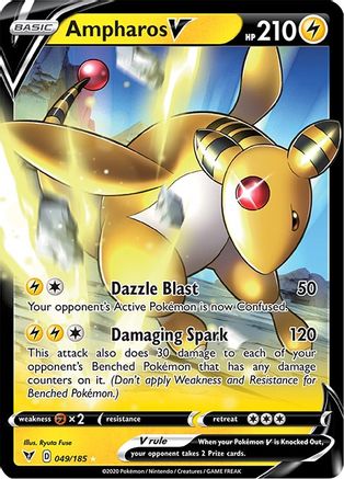 Ampharos V 049/185 - Holofoil SWSH04 Vivid Voltage - Ultra Rare