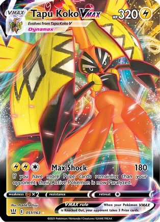 Tapu Koko VMAX 051/163 - Holofoil SWSH05 Battle Styles - Ultra Rare