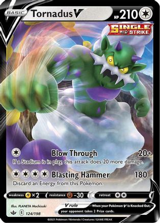 Tornadus V 124/198 - Holofoil SWSH06 Chilling Reign - Ultra Rare