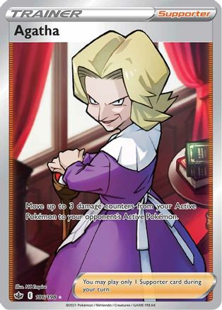 Agatha (Full Art) 186/198 - Holofoil SWSH06 Chilling Reign - Ultra Rare