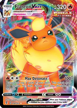 Flareon VMAX 018/203 - Holofoil SWSH07 Evolving Skies - Ultra Rare