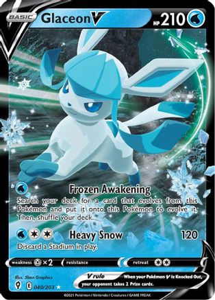 Glaceon V 040/203 - Holofoil SWSH07 Evolving Skies - Ultra Rare