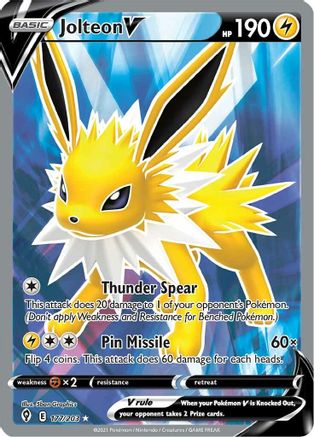 Jolteon V (Full Art) 177/203 - Holofoil SWSH07 Evolving Skies - Ultra Rare