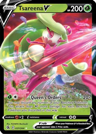 Tsareena V 021/264 - Holofoil SWSH08 Fusion Strike - Ultra Rare