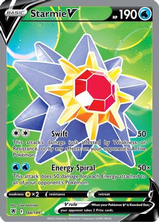 Starmie V (Full Art) 166/189 - Holofoil SWSH10 Astral Radiance - Ultra Rare