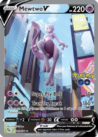 Mewtwo V (Alternate Full Art) 072/078 - Holofoil Pokemon GO - Ultra Rare
