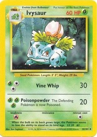 Ivysaur 030 Base Set - Uncommon
