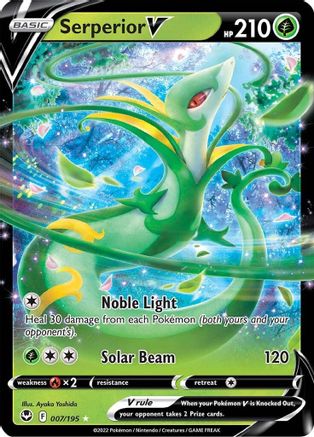 Serperior V 007/195 - Holofoil SWSH12 Silver Tempest - Ultra Rare