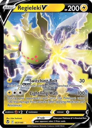 Regieleki V 057/195 - Holofoil SWSH12 Silver Tempest - Ultra Rare