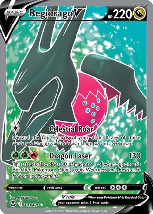 Regidrago V (Full Art) 183/195 - Holofoil SWSH12 Silver Tempest - Ultra Rare