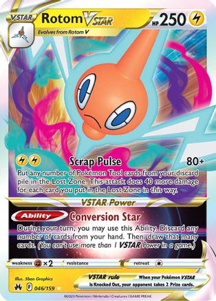 Rotom VSTAR 046/159 - Holofoil Crown Zenith - Ultra Rare