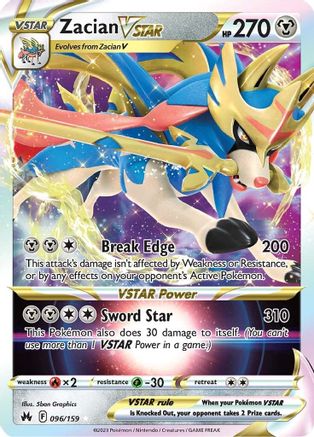 Zacian VSTAR 096/159 - Holofoil Crown Zenith - Ultra Rare