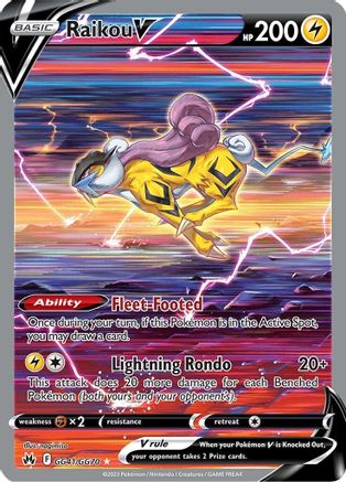 Raikou V GG41/GG70 - Holofoil Crown Zenith Galarian Gallery - Ultra Rare