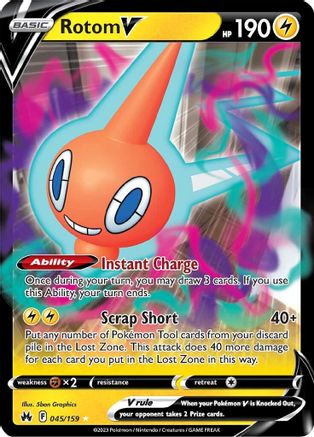 Rotom V 045/159 - Holofoil Crown Zenith - Ultra Rare
