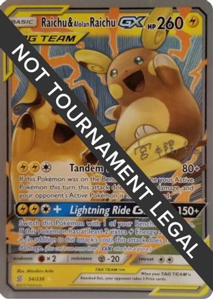 Raichu & Alolan Raichu GX - 2019 (Haruki Miyamoto) 054 World Championship Decks - Ultra Rare