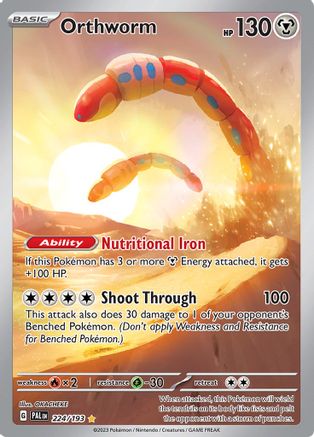 Orthworm 224/193 - Holofoil SV02 Paldea Evolved - Illustration Rare