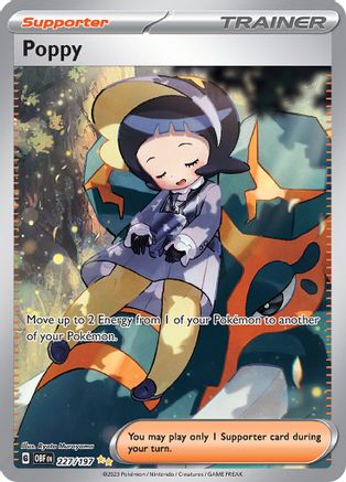 Poppy 227/197 - Holofoil SV03 Obsidian Flames - Special Illustration Rare