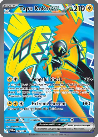 Tapu Koko ex 222/182 - Holofoil SV04 Paradox Rift - Ultra Rare