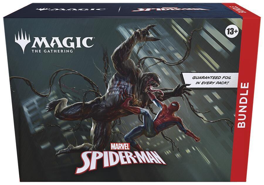 Magic The Gathering Marvel Spider-Man bundle box featuring Venom and Spider-Man artwork