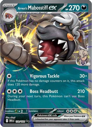Arven's Mabosstiff ex 139/182 - Holofoil SV10 Destined Rivals - Double Rare