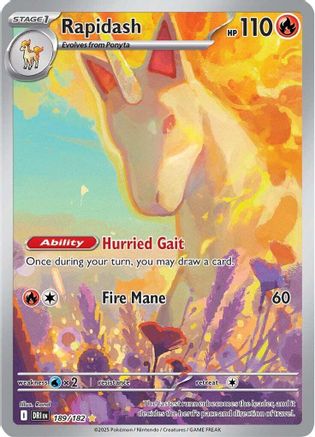 Rapidash 189/182 - Holofoil SV10 Destined Rivals - Illustration Rare