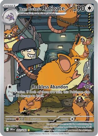 Team Rocket's Raticate 202/182 - Holofoil SV10 Destined Rivals - Illustration Rare