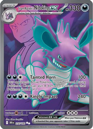 Team Rocket's Nidoking ex 216/182 - Holofoil SV10 Destined Rivals - Ultra Rare