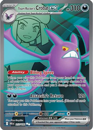 Team Rocket's Crobat ex 217/182 - Holofoil SV10 Destined Rivals - Ultra Rare
